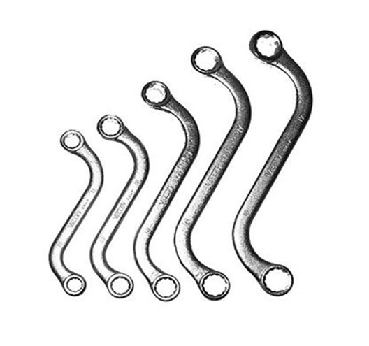 5-pc. S SHAPED BOX END TYPE WRENCH SET
