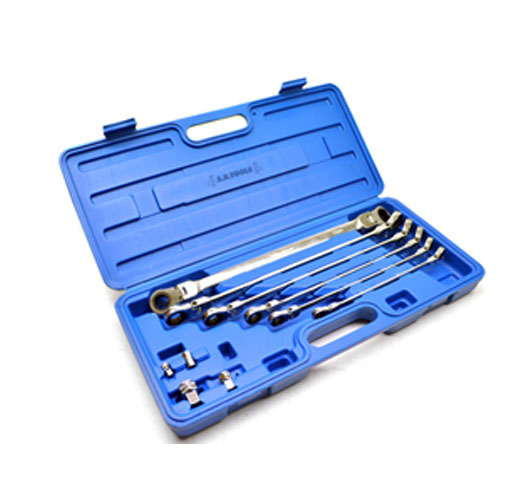10-pc. Flexi-Head Double End Ratchet Ring Spanner