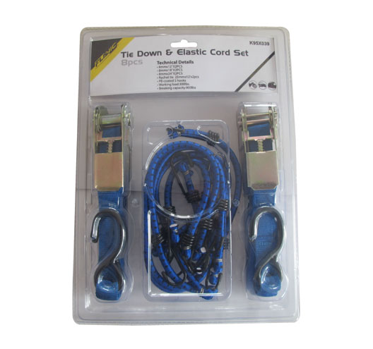 12pcs Tie Down & Elastic Cord Set