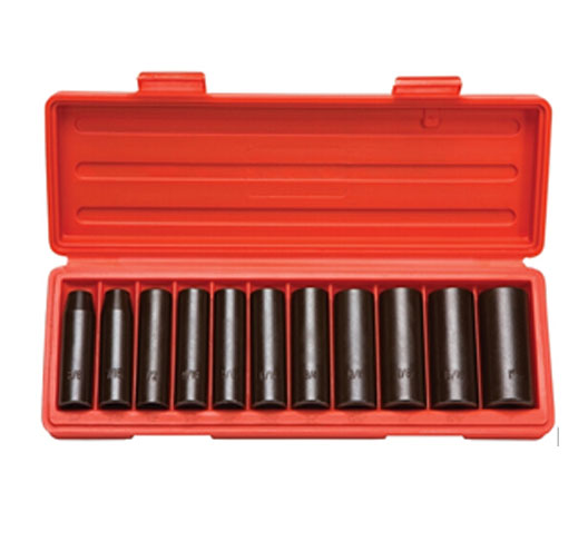 11-pc. 1/2” Drive Deep Impact Socket Set (3/8”-1”)  Carbon Steel