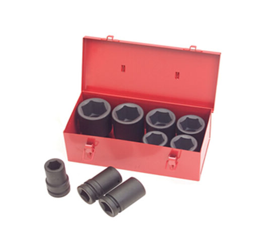 9-pc. 1” Drive Deep Impact Socket Set (1”-2”) Cr-V, Cr-Mo