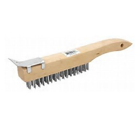 Long Handle Wire Brush With Scraper