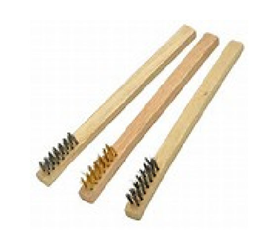 3pc Wood Handle Mini Wire Brush