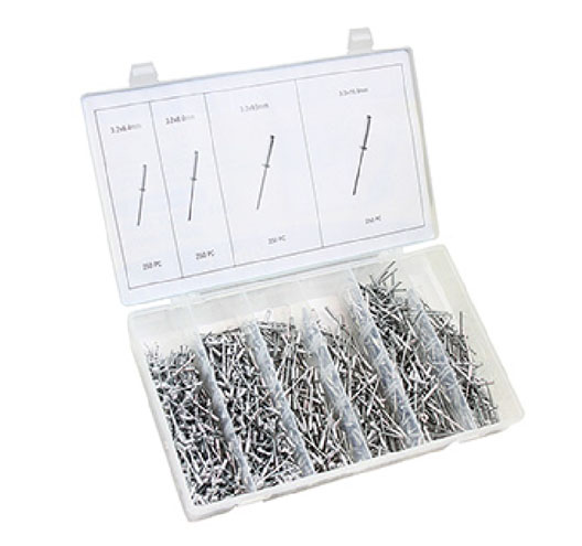 1000pc POP Aluminum Rivet Assortment