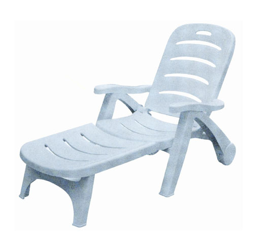 Plastic Folding Sunbed With Wheel