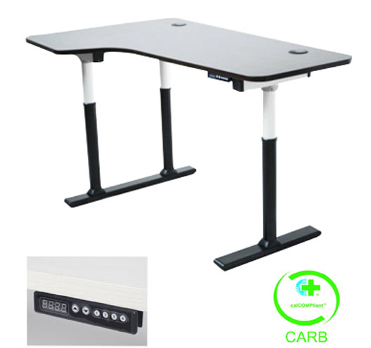 3Legs Single Motor Two-stage Aluminium Lifting Desk For Left Return With memory controller