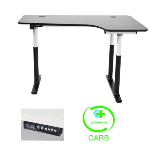 3Legs Single Motor Two-stage Aluminium Lifting Desk For Right Return With memory controller
