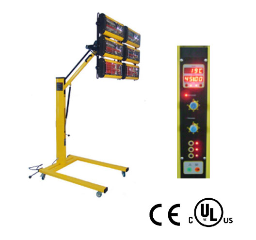 3000W 6pcs Infrared Curing Lamp With Distance Protection