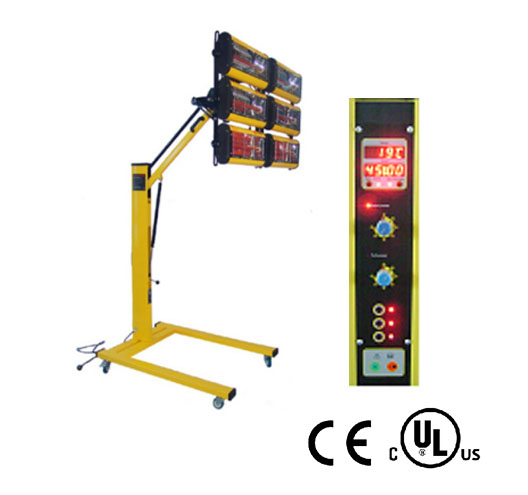 3000W 6pcs Infrared Curing Lamp With Distance And Temperature Protection