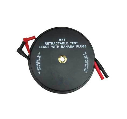 2x15ft Retractable Test LeadsWith Banana Plugs