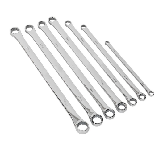 '7 Piece Aviation Double Ended Ring Extra Long Spanner Set