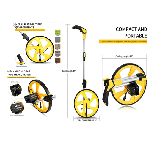 10000ft Measuring Wheel Collapsible,folds in tri