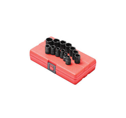 13pc 12pt  3/8"  Metric Shallow Impact Socket Set
