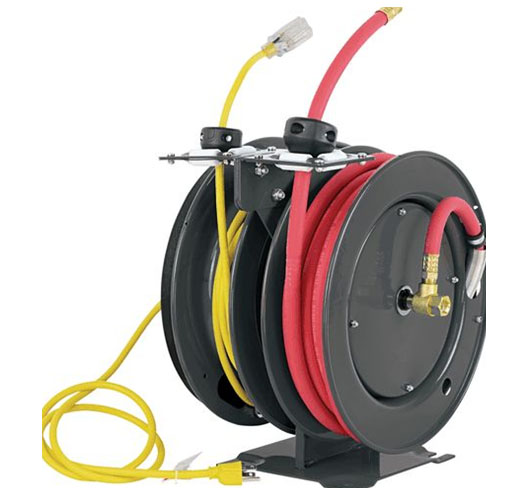 25FT 3/8" Combo Air And Electric Hose Reel