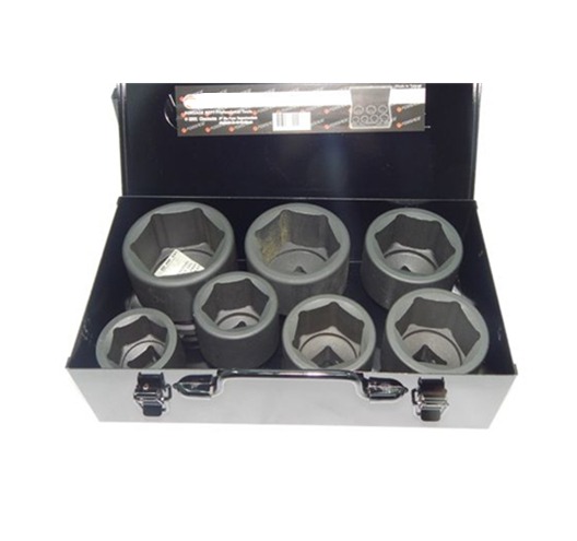 1" 60mm length Impact socket 7 pcs/set (metal box)