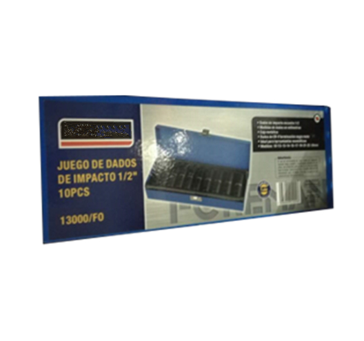 JUEGO DE DADOS DE IMPACTO 1/2" 10PC