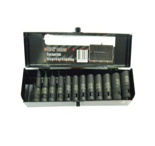 1/2" 38mm Impact socket 12pcs/set(metal box)