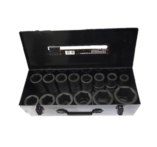 1" 110mm length Impact socket 14 pcs/set (metal box)
