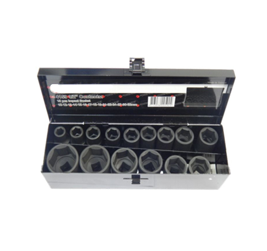 1/2" 15pcs 38mm Impact socket set. (Metal box)