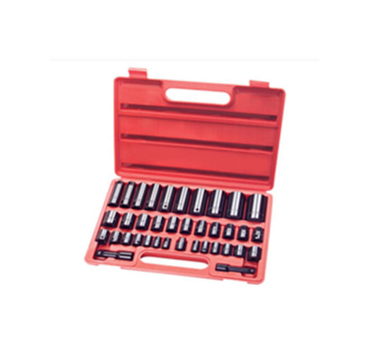 37-pc. 3/8”, 1/2” Drive Impact Socket Set (3/8”- 1-1/4”)(11-32mm) Cr-V