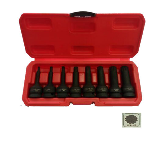 8pcs 1/2''DR.Spline Impact Bit Socket  Set