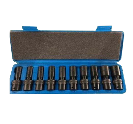 10 Pc 3/8" Drive Universal Swivel Deep Impact Socket Set METRIC		