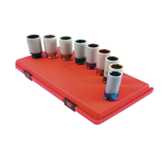 1/2" Dr. 9PC Extra Thin Wall Wheel Protector Impact Socket