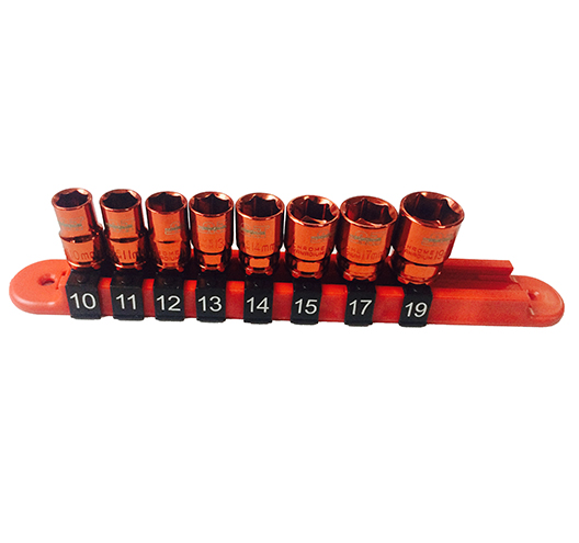8 PCS red short  Impact Socket Sets