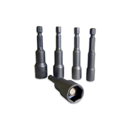 5-pc Hex-Shank Magnetic Power Nut Setters -  Metric