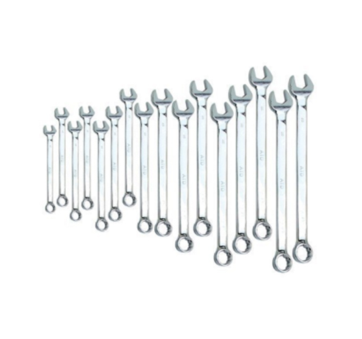 16 PC V-Groove Metric long pattern Combination Wrench Set