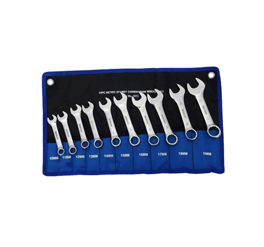 10pc Short Reach Combination Spanner Wrench Set 10mm-19mm