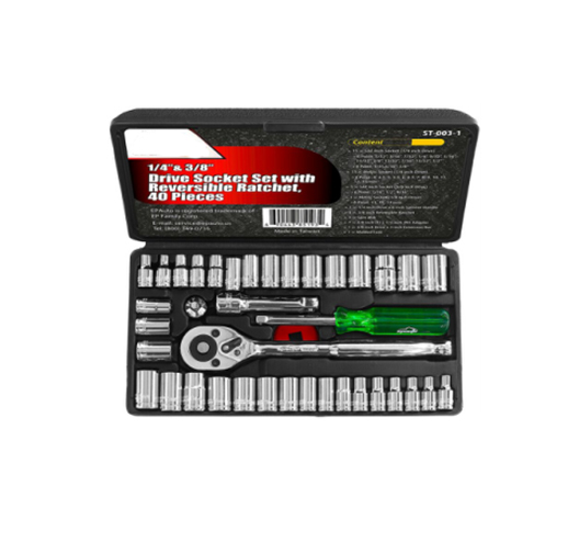 40PC 1/4-Inch & 3/8-Inch Drive Socket Set