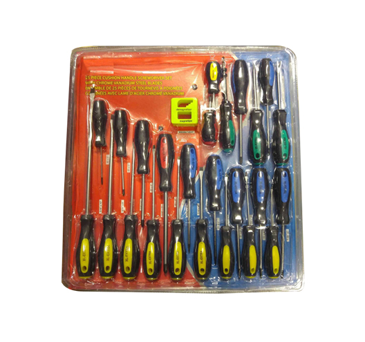 25PC CUSHION HANDLE SCREWDRINER SET
