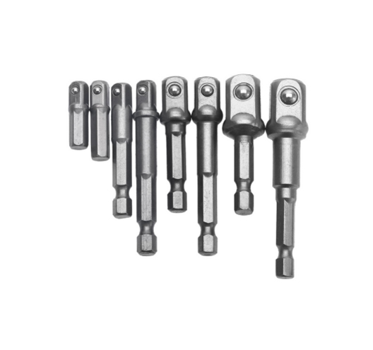 8Pcs Socket Adapter Impact Hex Shank Drill Bits Bar Set 1/4" 3/8" 1/2" Bits New