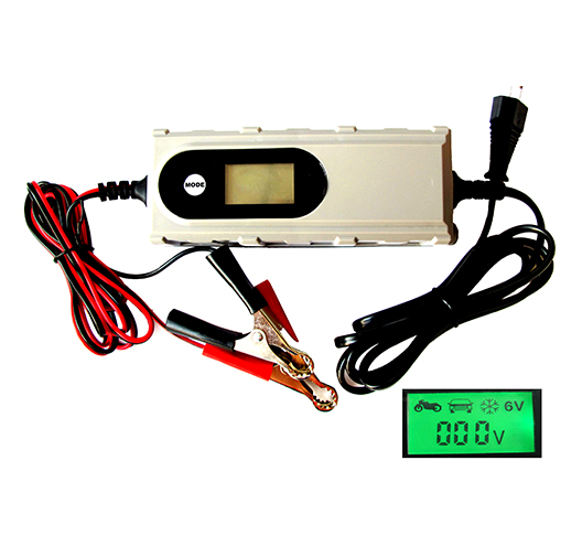 0.8/3.8A 6/12V Battery Charger LCD indicator