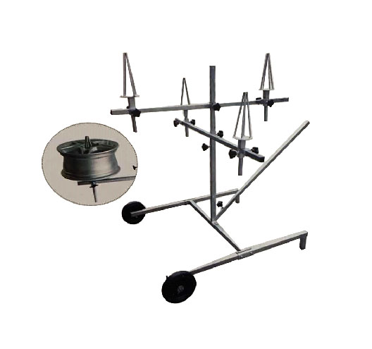 Wheel Paint Stand With 4 Wheel Cones
