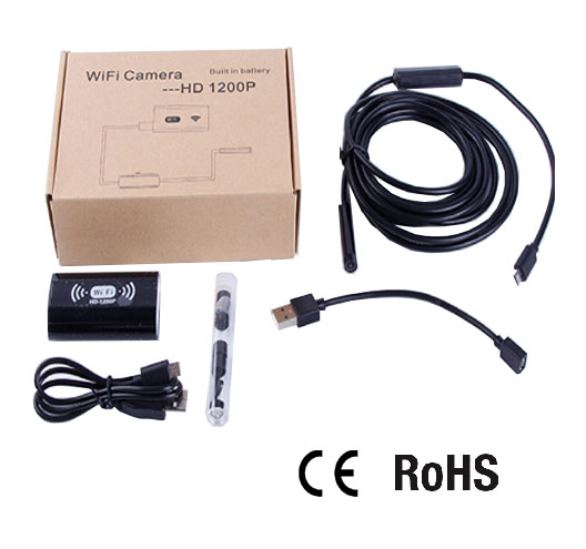 2 Megapixels WIFI Endoscope With 8pcs LED OD8mm Camera