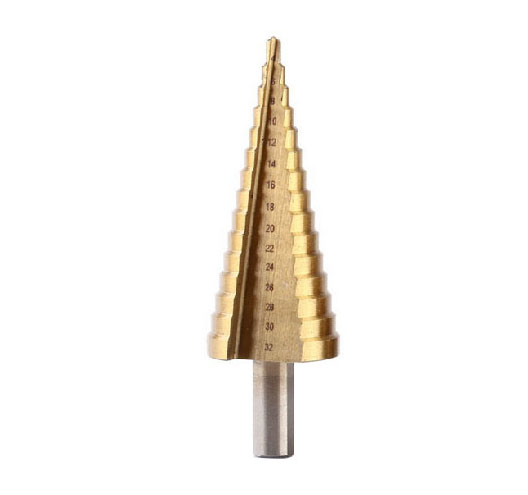 Step Drill Bits 1/4"DRIVE Size:4-32mm Titanium Coated