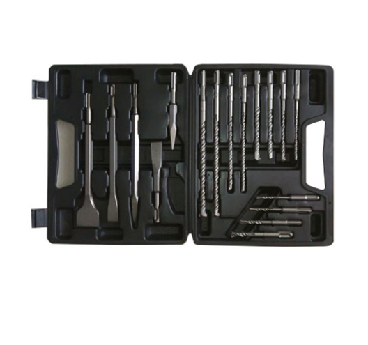 17 Pc Drill Bits & Chisel Sds Plus Rotary Hammer Bits Set