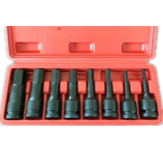 8pc 1/2" Drive Hex Driver Impact Socket Set