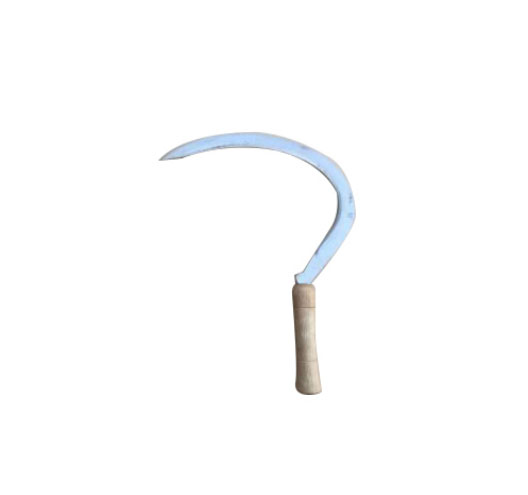 Sickle with hardwood handlefor harvesting grain crops