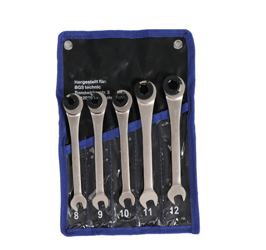 5PC Combination Ratchet Flare Nut Wrench Set