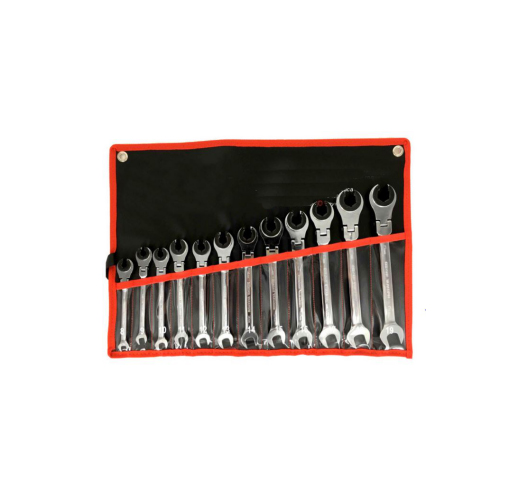 12PC Flexible Combination Ratchet Flare Nut  Wrench Set