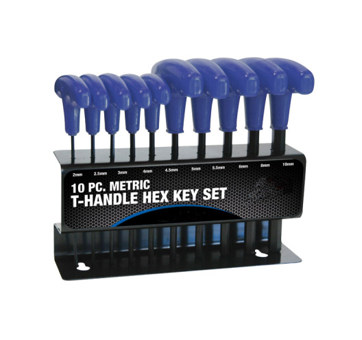 10Pce Hex Key T Handle  Metric