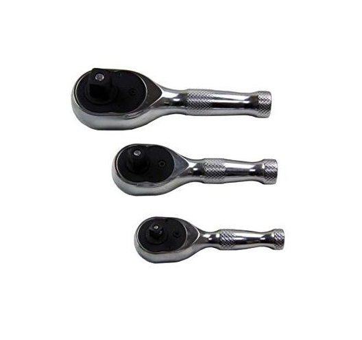 3Pc Pro Stubby Ratchet Handle