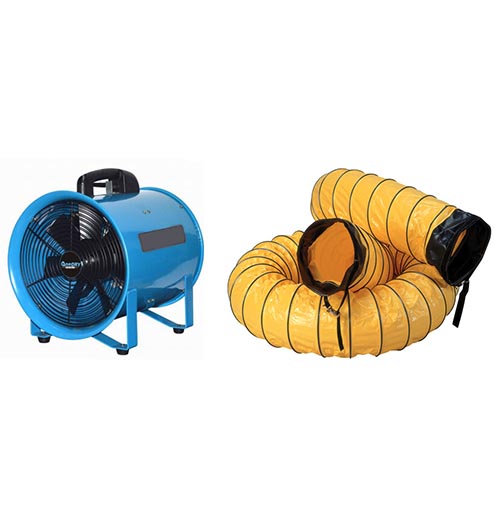 8" Metal blower With flexible ducting