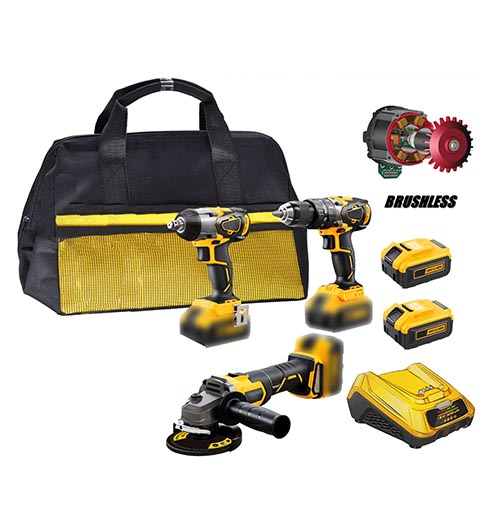 3pcs 18V Brushless Cordless Tool Set