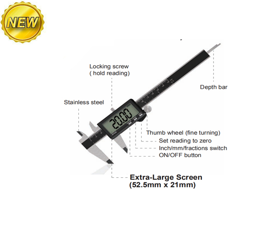 6" IP54 Electronic Digital Caliper 150mm (Big Screen)