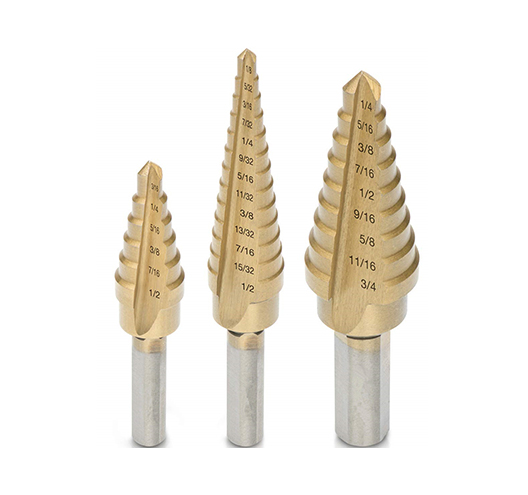 3Pc Step Drill Bit Set