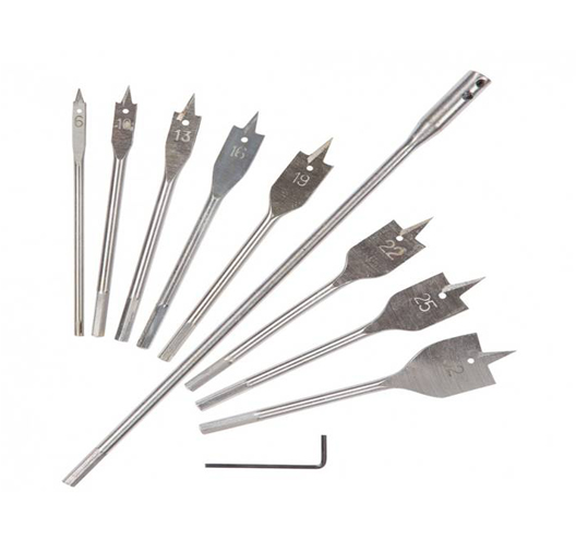 10 Pce Flat Bit Set (6-32mm)